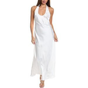 Women's WeWoreWhat White Halter Scoop Midi Maxi Dress Size 0